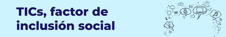 Banner titulado 'Colombia en deuda con la inclusión digital de las personas con discapacidad' aparecen gráficos de audífonos, subtitulación, lengua de señas, accesibilidad, formación digital