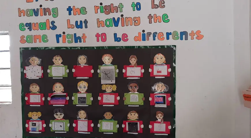 Correo de la amistad, estrategia educativa con imágenes pegadas en la pared del aula de clase.