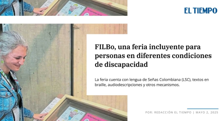 filbo-una-feria-incluyente-ElTiempo Carolina Ballester, directora de la Organización Internacional para el Libro Juvenil (IBBY, por sus siglas en inglés), muestra algunos de los libros de la colección, que se exhiben en vitrinas, durante la FILBo 2025 en Corferias.