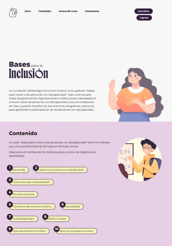 Portada Curso Bases para la Inclusión. Portada Curso Bases para la Inclusión